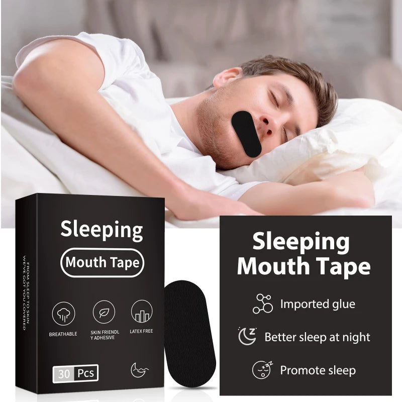 30/60Pcs anti Snoring Mouth Tape Better Sleeping Mouth Breath Strips Reduce Mouth Dryness Medical Grade Nose Breathing Stickers